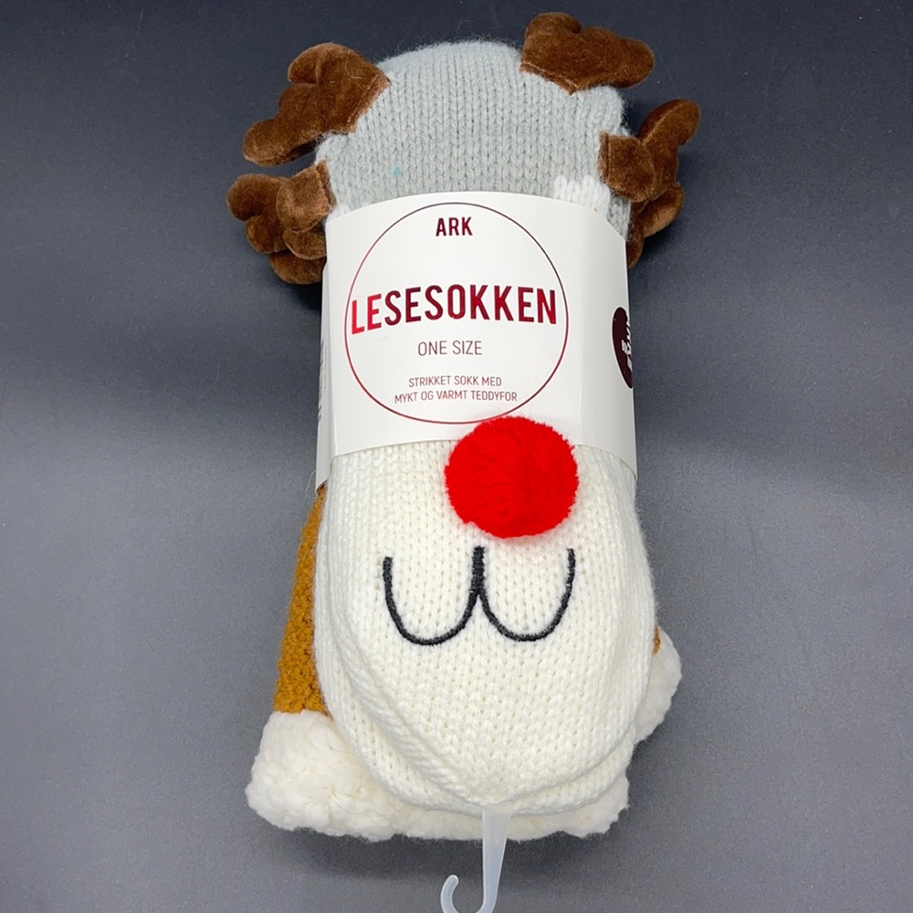NWT Ark Lesesokken Rudolf Socks Festive, Warm & Adorable Christmas Holiday